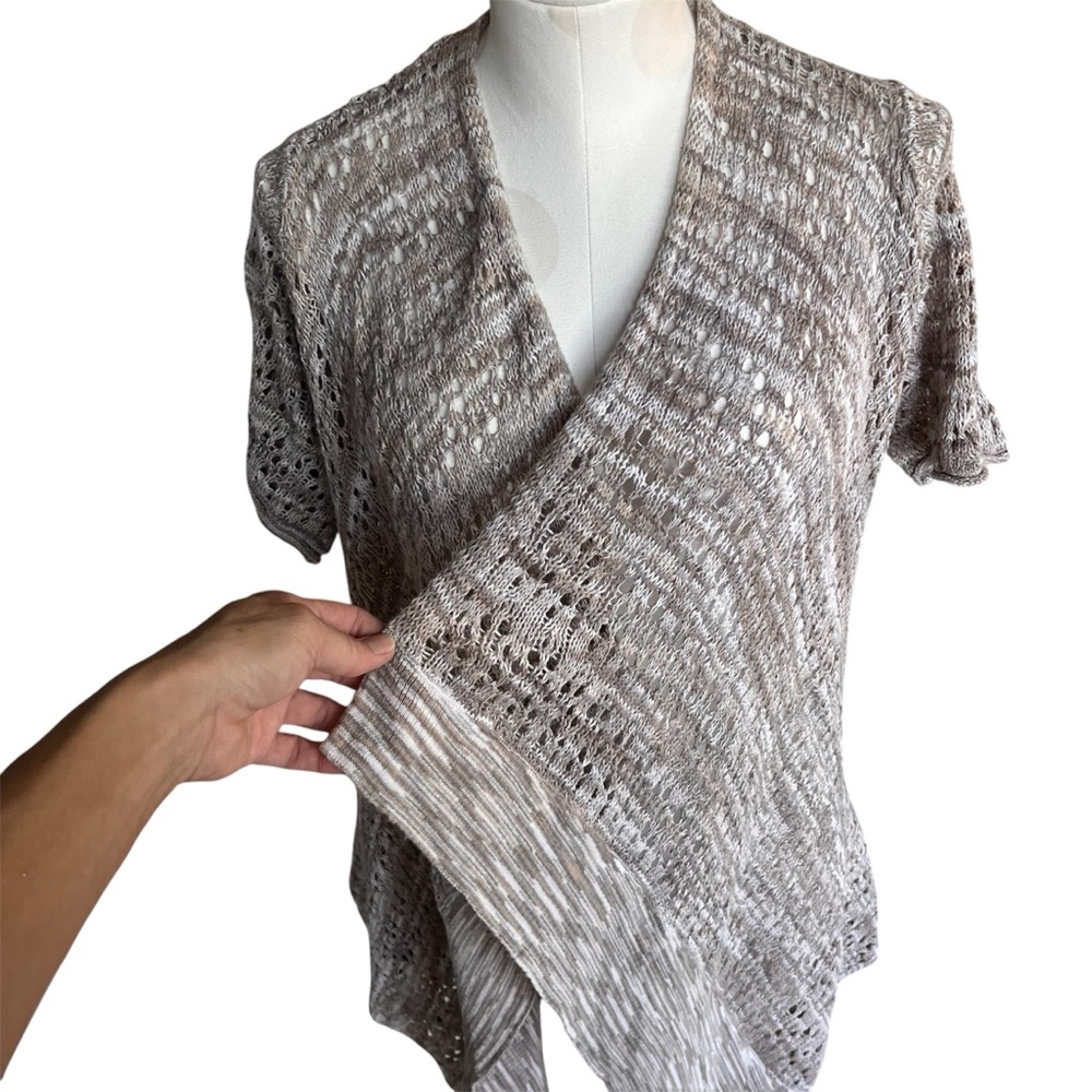 Kensie Waterfall Open Front Knit cardigan Sweater Small